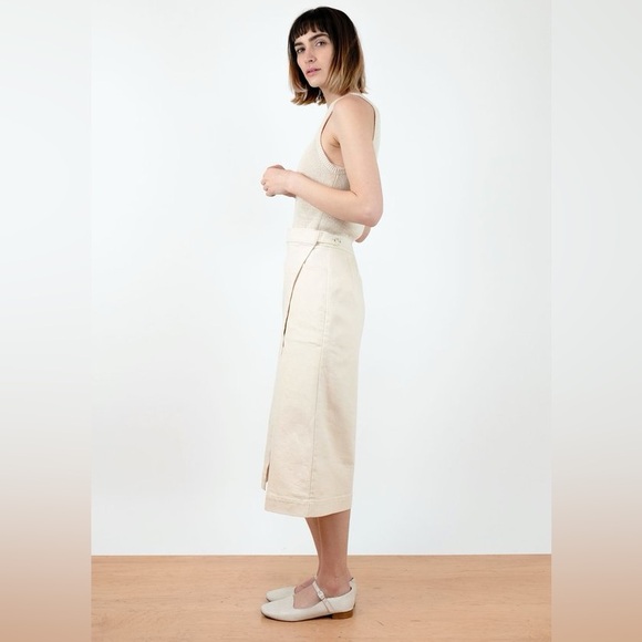 NWT Micaela Greg Natural Denim Wrap Skirt - Picture 3 of 16